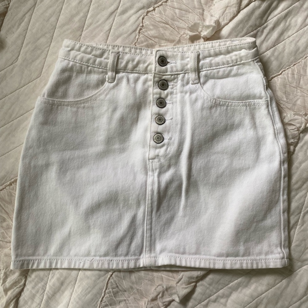 White Brandy Melville Jean Skirt